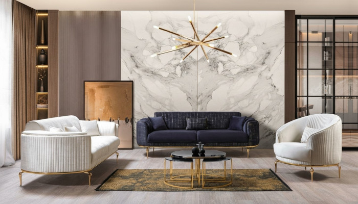 Sofa set met 3+3+1 zits bankstel luxe banken stof nieuw
