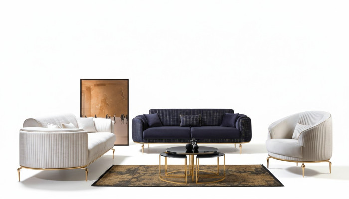 Sofa set met 3+3+1 zits bankstel luxe banken stof nieuw
