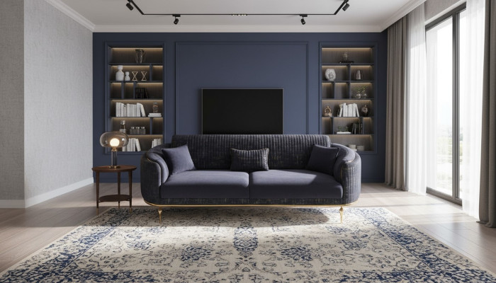 Woonkamer Bank 3-zits Blauw Meubels Luxe Bankstellen xxl Meubels Bank Banken  Woonkamer Bank 3-zits Blauw Meubels Luxe Bankstellen xxl Meubels Bank Banken