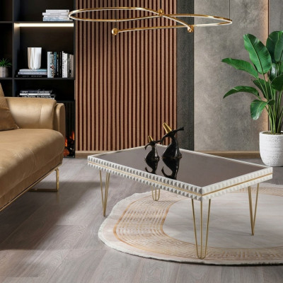 Woonkamer salontafel tafel design meubels luxe 111x64 bank wit