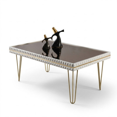 Woonkamer salontafel tafel design meubels luxe 111x64 bank wit
