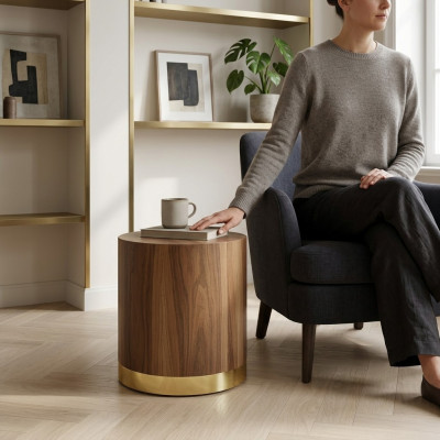 Bijzettafel Tafel Salontafel Houten Tafels Bijzettafeltje Rond Meubels Nieuw