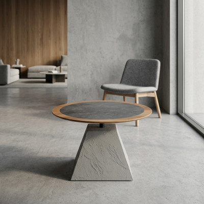 Salontafel Hout Rond Bijzettafel Ontwerp Zilver Tafel Meubels Woonkamer