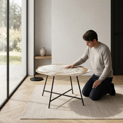 Ontwerp salontafel bijzettafel woonkamertafel koffietafel rond