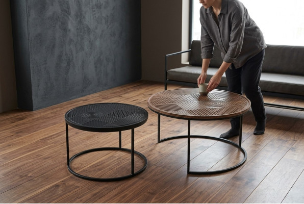 Moderne tafels Ontwerper Luxe Bijzettafel Nieuwe Salontafels Tafel 2 delen Bruin