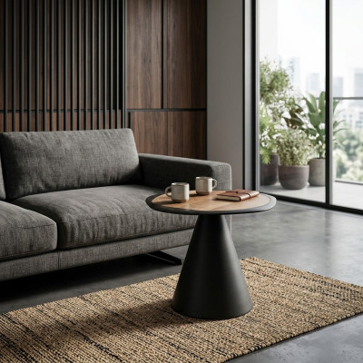 Ontwerper salontafel Bijzettafel Woonkamer Zwart Tafel Meubels Rond