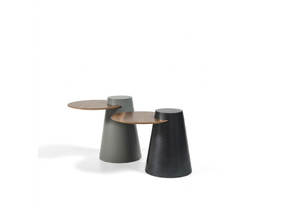 Stel 2x salontafels koffietafels bijzettafels ontwerper ronde glazen tafels.