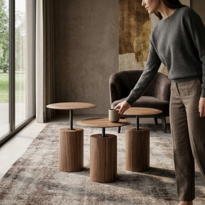 Luxe Design salontafels bijzettafels voor de woonkamer hout 3 delig