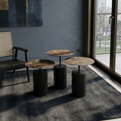 Luxe designer set van 3 salontafels voor de woonkamer