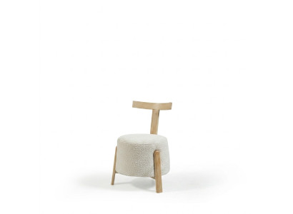 Stoel Eetkamer Beklede Stoel Lounge Wit Textiel Zit Fauteuil Hout Nieuw
