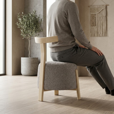 Moderne fauteuil stoel 1x eetkamer lounge zitkamer gestoffeerde stoel textiel nieuw.
