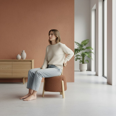 Luxe eetkamerstoel met bekleding, ronde fauteuil lounge zitplaats 1x fauteuil nieuw