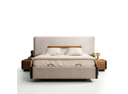Bed Meubels Ontwerp Bedden Tweepersoonsbed Luxe Slaapkamer Textiel Hout Nieuw