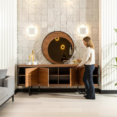 Luxe dressoir spiegel houten console groep laden commodes consoles
