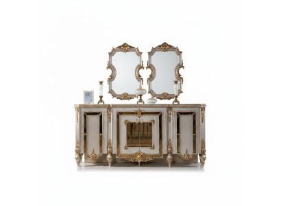 Dressoir commode dressoir meubels modern set 2-delig spiegel nieuw