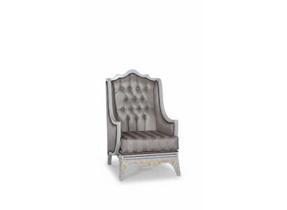 Klassieke fauteuil Luxe Designer Grijs Textiel Eenpersoons gestoffeerde Stoel Nieuw