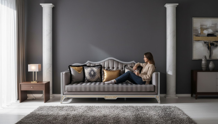 Bankstel 3 zits Banken Banken Driepersoons Textiel Luxe Bank Bekleding Barok