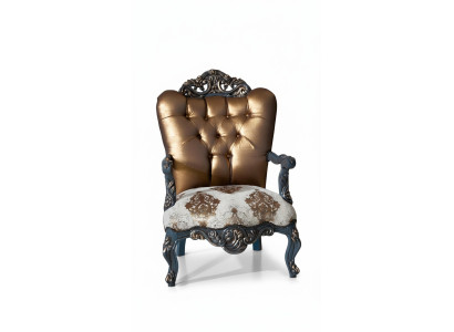 Chesterfield design fauteuil met gouden rugleuning voor woonkamer