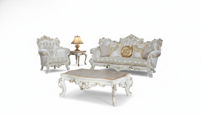 Chesterfield bankstel bekledingset 3+1 zits wit textiel driezitsbank salontafel