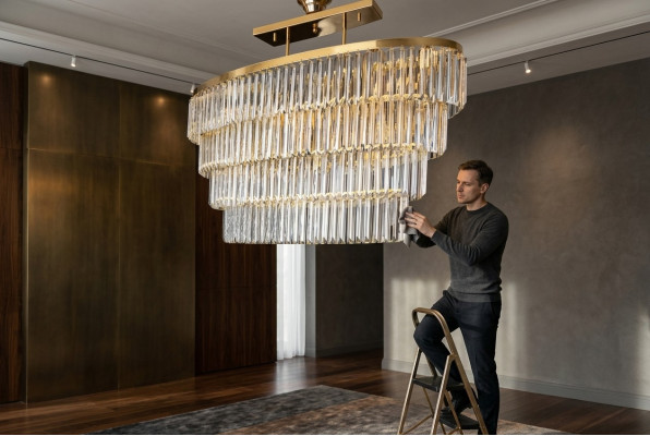 Kroonluchter Plafondpendel Luxe Kristal Goud Woonkamer Kroonluchter