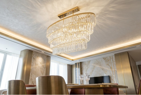 Kroonluchter Plafondpendel Luxe Kristal Goud Woonkamer Kroonluchter