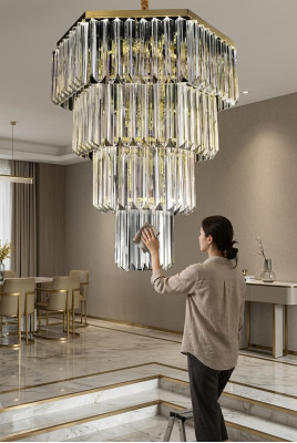 Kroonluchter Stijl Moderne Plafondlamp Ontwerp Luxe Nieuw Goud