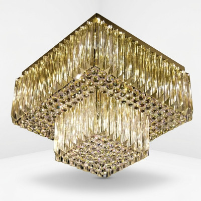 Kroonluchter plafondlamp woonkamer goud luxe verlichting kristal