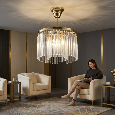 Kroonluchter woonkamer plafondlamp lamp kroonluchter goud nieuw