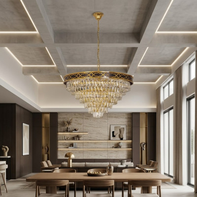 Plafondlamp Kroonluchter Ronde Lamp Goud Plafondlampen