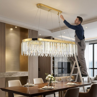Kroonluchter Kristal Luxe Goud Hanglamp Lamp Woonkamer