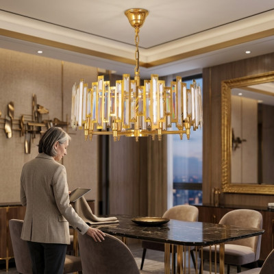 Kroonluchter Crystal Plafondlamp Nieuwe Lamp Goud Woonkamer Luxe