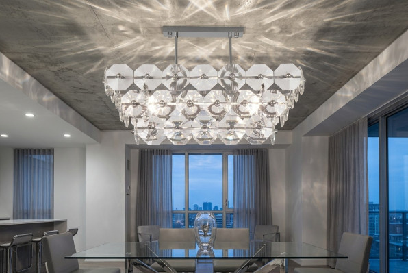 Kroonluchter plafondlamp lamp verlichting woonkamer zilveren lampen