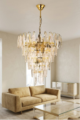 Kroonluchter lamp hanglamp woonkamer nieuw modern goud.
