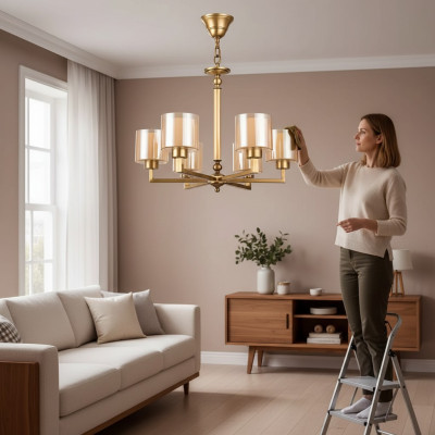 Plafondlamp Woonkamer Plafondverlichting Lichtscherm Kroonluchter Glas Luxe