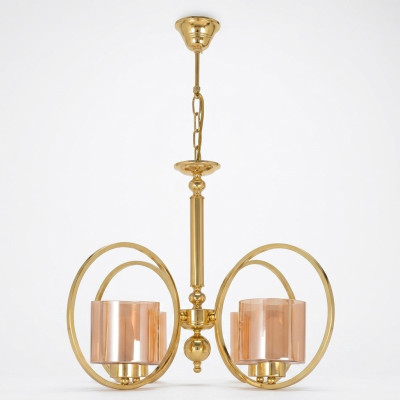 Plafondlamp in goudkleurige luxe plafondkroonluchter glas woonkamer