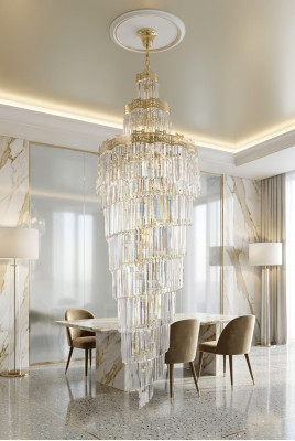 Kroonluchter plafondlamp luxe design kristallen lamp woonkamer lamp goud