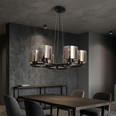 Plafondlamp Kroonluchter Plafondverlichting zwart Kroonluchter glas