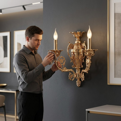 Klassieke wandlamp lamp kroonluchter wandlampen armatuur muur kristal