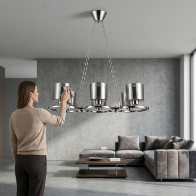 Plafondlamp Luxe Prachtige plafondluster glas woonkamer