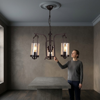 Zolder woonkamer plafondlamp kroonluchter glas slaapkamer zwart hanglamp