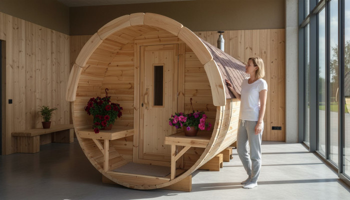 Sauna Saunavat Outdoor Tuinsauna 590 x Ø 2,27 m Saunavat Bouwpakket