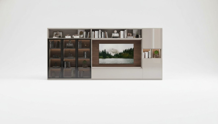 Grote woonkast glazen deuren woonkamer meubels Moderne woonwanden meubelkast