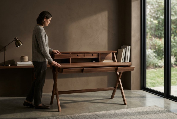 Echt houten bureau Houten meubels Moderne computertafel met laden