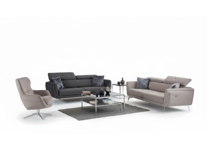Sofagarnituur Bank Beklede Meubels Stof Bank Banken 3+3+1 Grijs Groep