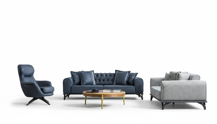 Designer meubel zitgroep 3+3+1 bankstel gestoffeerd meubelbanken