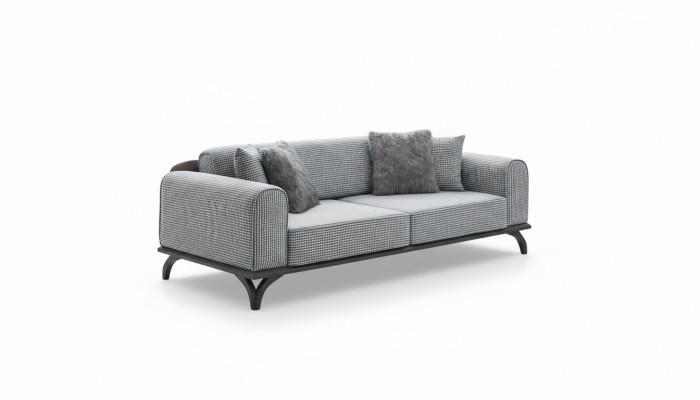 Driepersoons bank sofa 227cm bank banken bekleding meubels textiel stof