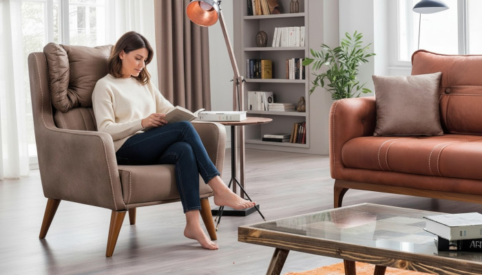 Landhuisstijl fauteuil oorfauteuil ontspannen tv-eenpersoons bankbank