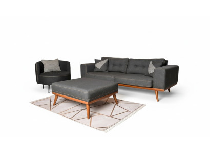 Modern hoekbank met fauteuil Woonkamerset Luxe inrichtingsmeubels 3+1