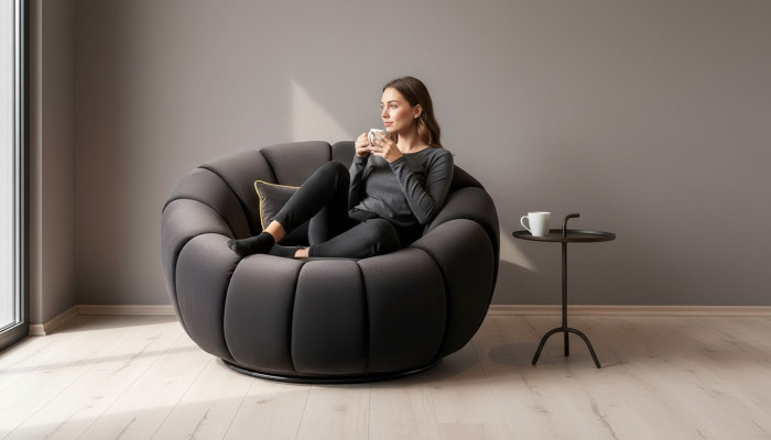 Zwarte fauteuil comfortabel medium zacht Luxueus voor woonkamer Relax Club