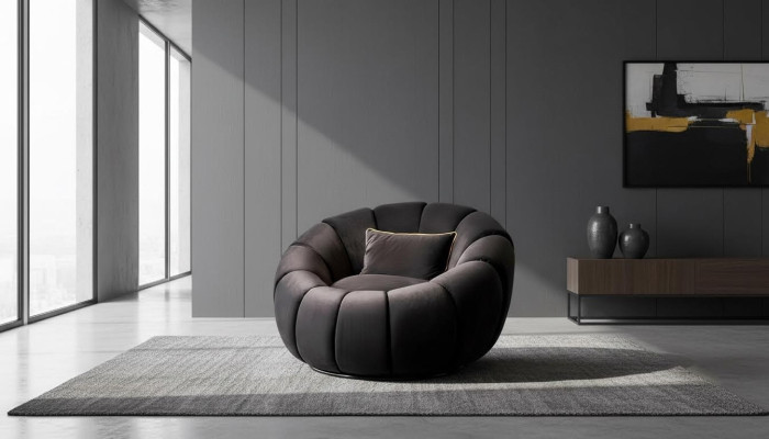 Zwarte fauteuil comfortabel medium zacht Luxueus voor woonkamer Relax Club